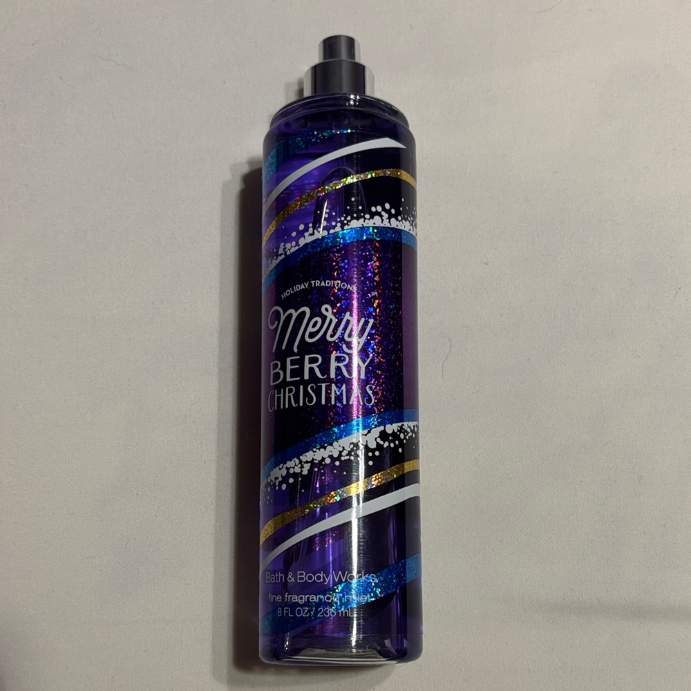 Bath & Body Works Merry Berry Christmas Fragrance Mist - Blue and Gold